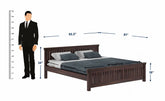 Trinity Solid Sheesham Wood Bed Without Storage (Queen Size, Walnut Finish)